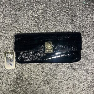 Bellini Black Clutch Gold Hardware